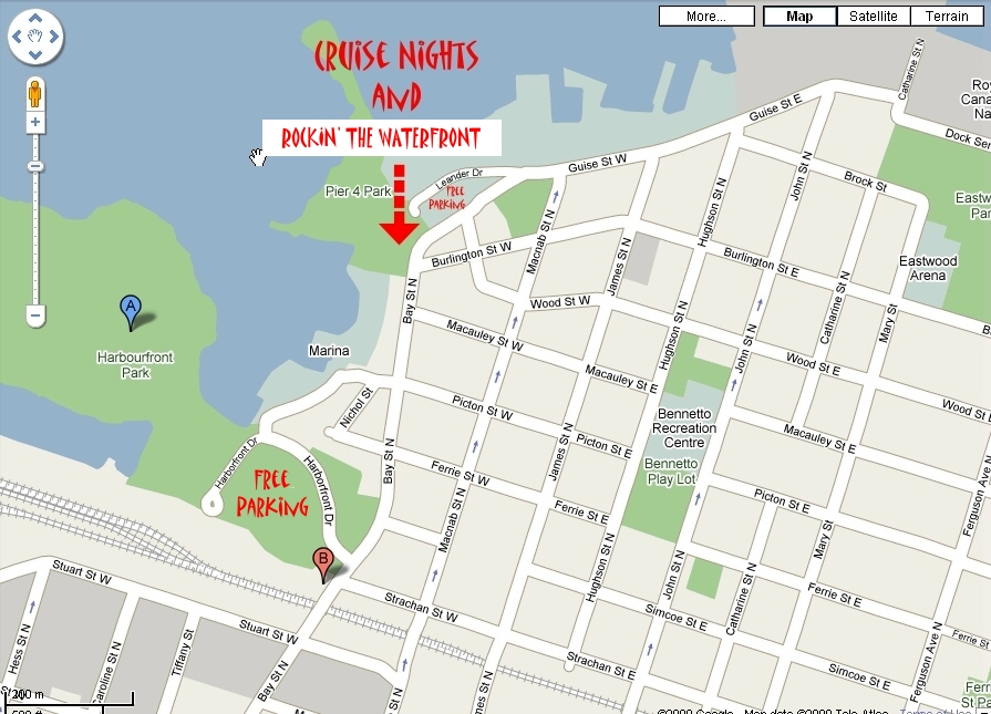 Bayfront, Hamilton parking areas